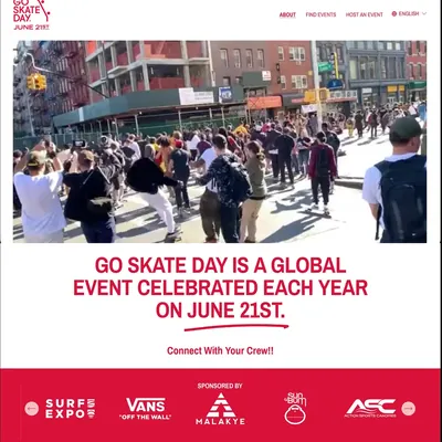 Go Skate Day website homepage