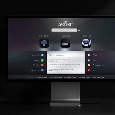 Marriott guest interface on a desktop monitor