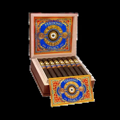 Perdomo Legacy open cigar box, blue edition