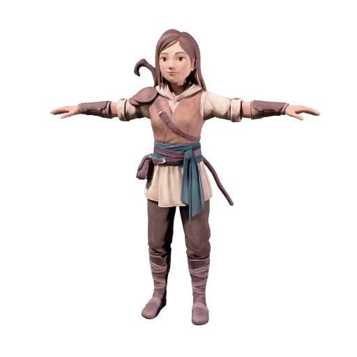 Companion character 3D model in a T-pose